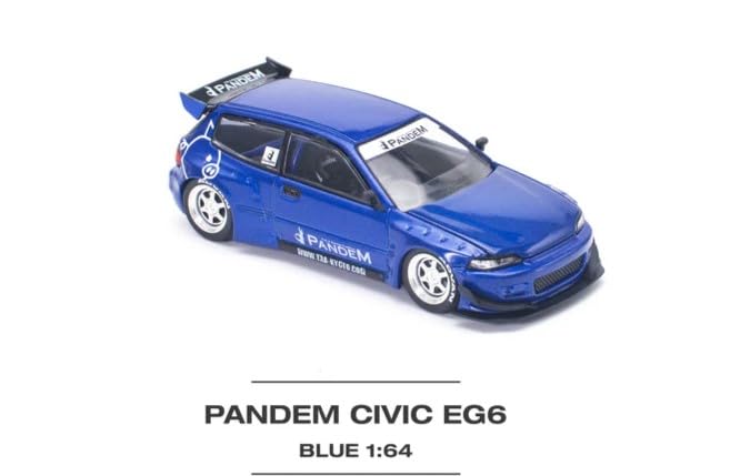 ポップレース 1/64 パンデム シビック EG6 v1.5 メタリックブルー Amazon.com: 1:64 Diecast Model Car Compatible with Honda